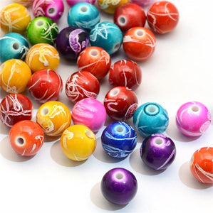 100 Acrylic DRAWBENCH BEADS 6mm ASSORTED COLOURS ACR40