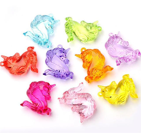 5 UNICORN ACRYLIC CHARMS PENDANTS 51mm x 38mm TOP QUALITY    ACR181