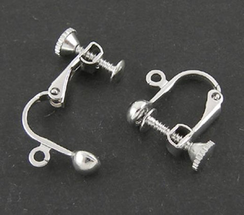 3 PAIRS ADJUSTABLE CLIP ON JEWELLERY EARRINGS WITH LOOPS 17mm FINDINGS AB15