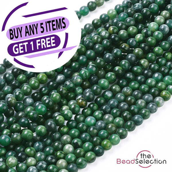 Natural African Jade Green Round Gemstone Beads 6mm 30 Beads GS160