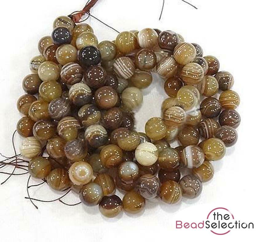 PREMIUM QUALITY AMBER GOLD BANDED AGATE ROUND GEMSTONE BEADS 8mm 25 Beads GS35
