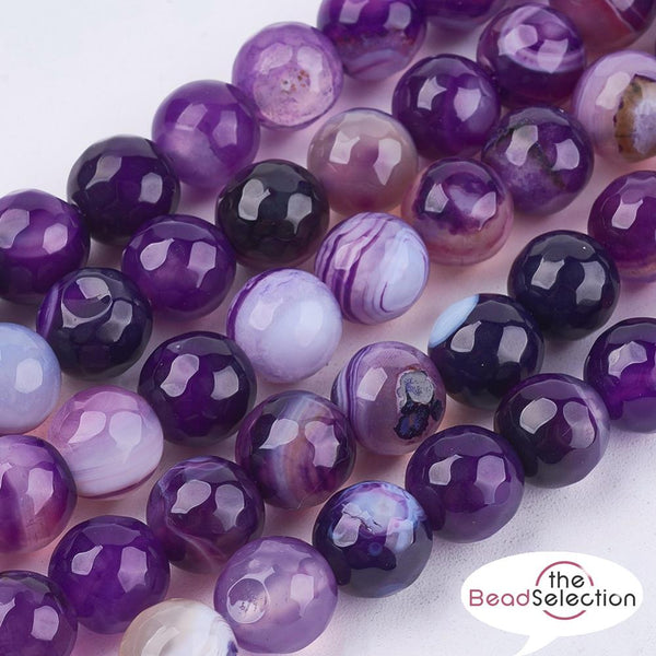 PURPLE MADAGASCAR AGATE FACETED ROUND GEMSTONE BEADS 8mm 25 Beads JEWELLERY GS32