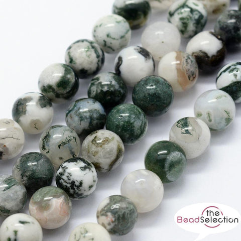 PREMIUM QUALITY TREE AGATE ROUND GEMSTONE BEADS 6mm 30 Beads GS31