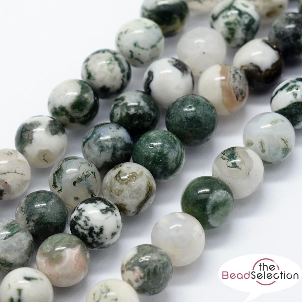 PREMIUM QUALITY TREE AGATE ROUND GEMSTONE BEADS 8mm 25 Beads GS30