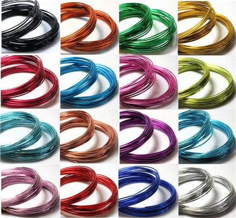 ALUMINIUM JEWELLERY CRAFT WIRE 0.8mm 1mm 1.5mm 2mm 20 COLOUR CHOICE 10mtrs - 6mt