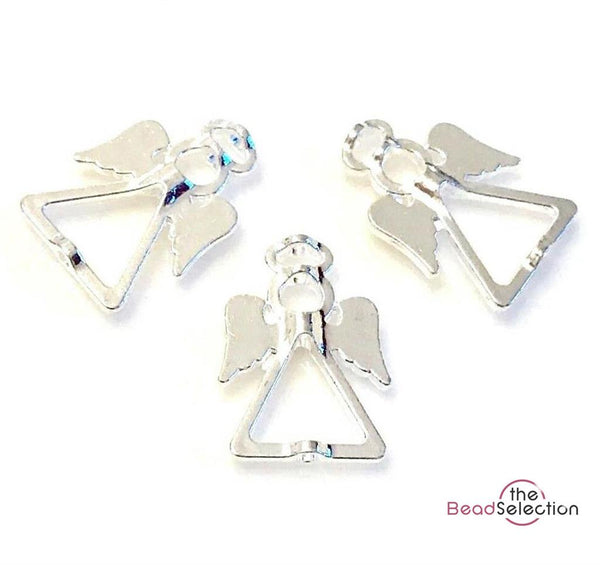 5 GUARDIAN ANGEL BEAD FRAMES SPACERS CONNECTORS SILVER PLATED AO5