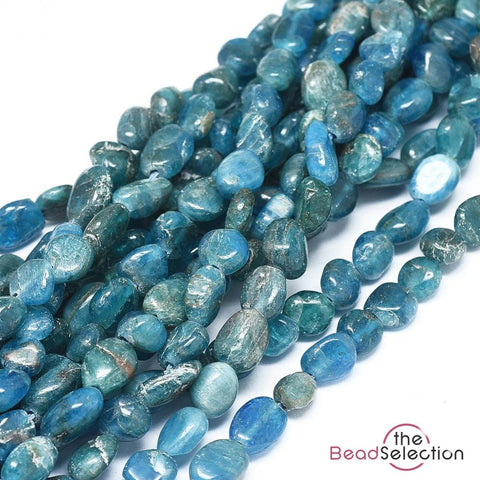 Blue Apatite Natural Gemstone Tumbled Nugget Chip Beads 8mm-10mm 1Strand 55+GC70