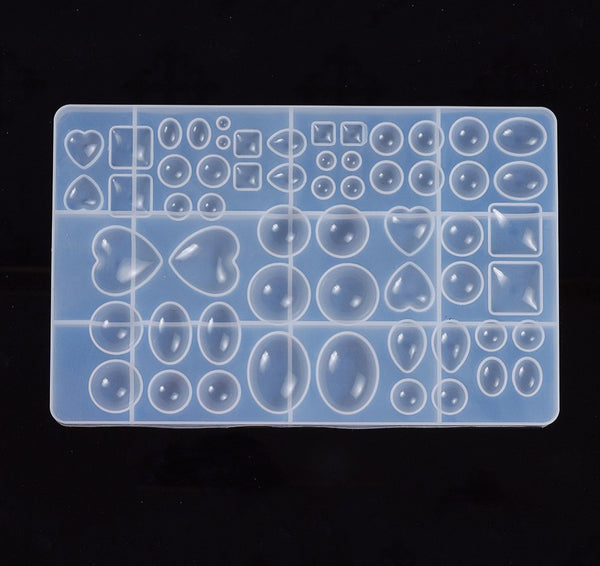 SILICONE CABOCHON RESIN MOULD MULTIPLE 58 SHAPE MOLD SLM5