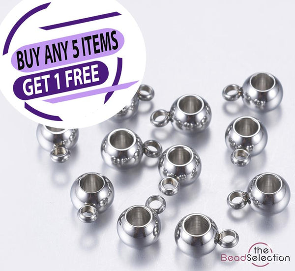 10 Stainless Steel 304 Hanger Bails 9mm Round large Hole 3mm STA20