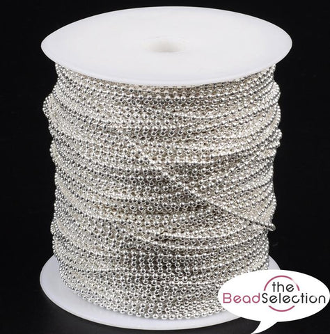 10 Mtrs BALL CHAIN 2mm SILVER PLATED JEWELLERY MAKING CH23
