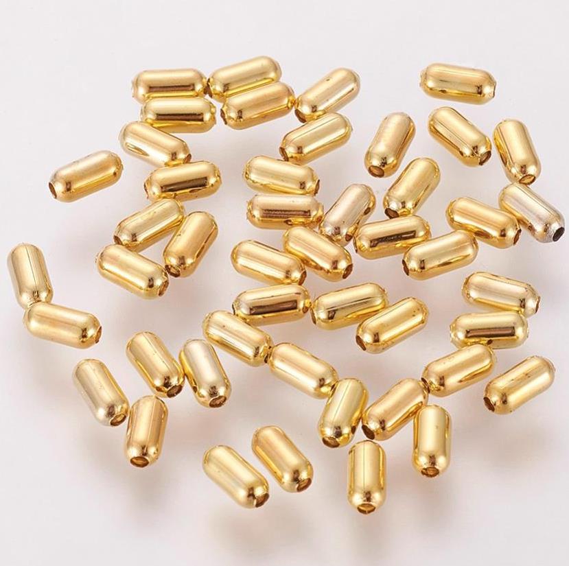 500 BAMBOO TUBE SPACER BEADS Gold Plated 5MM TOP QUALITY  ( TS50 )