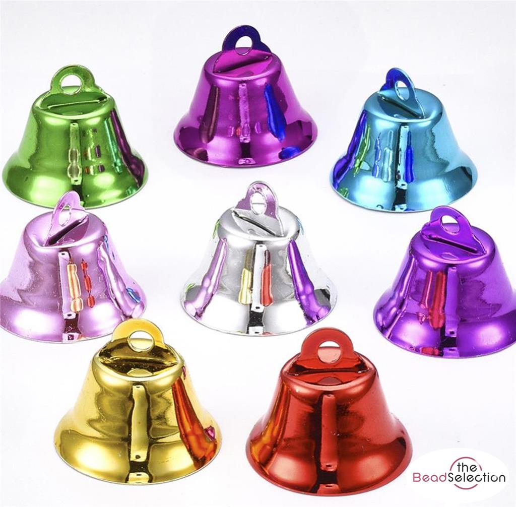10 BELL CHARMS DECORATION LARGE 26mmXMAS CRAFT BELLS ASSORTED TOP QUALITY BELL20