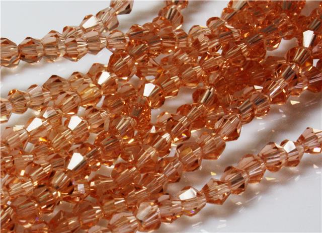 13 Inch 4mm Glass Faceted Bicone Bead Strand, About 83 Beads, 4mm