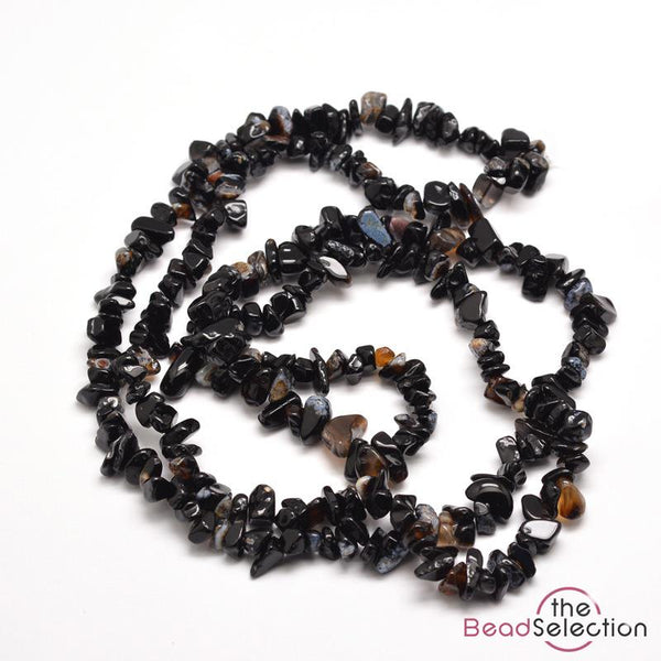 Black Onyx Beads Chip 8mm-5mm 1Strand 240+ Natural Gemstone GC61