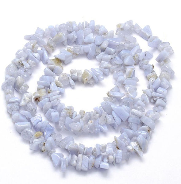 100 BLUE LACE AGATE GEMSTONE CHIP BEADS 5mm - 8mm GC29