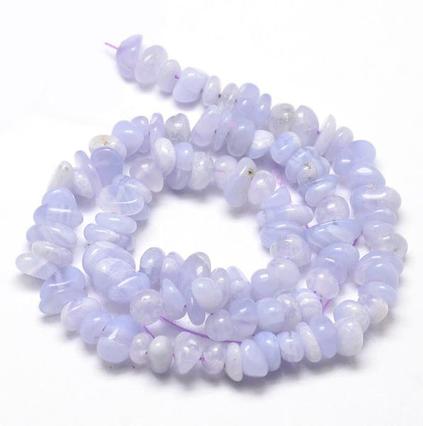 100 BLUE LACE AGATE GEMSTONE TUMBLED NUGGET CHIP BEADS 6mm - 14mm JEWELLERY GC26