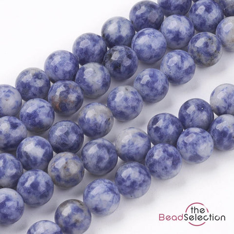 25 Blue Spot Jasper Natural Gemstone Beads 8mm Jewellery Making GS121