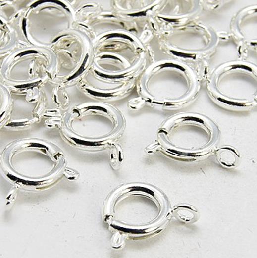 10 BOLT RING SPRING CLASPS 9mm SILVER PLATED TOP QUALITY AG11