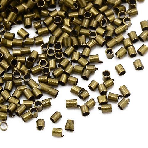 500 ANTIQUE BRONZE TUBE CRIMP BEADS FINDINGS JEWELLERY