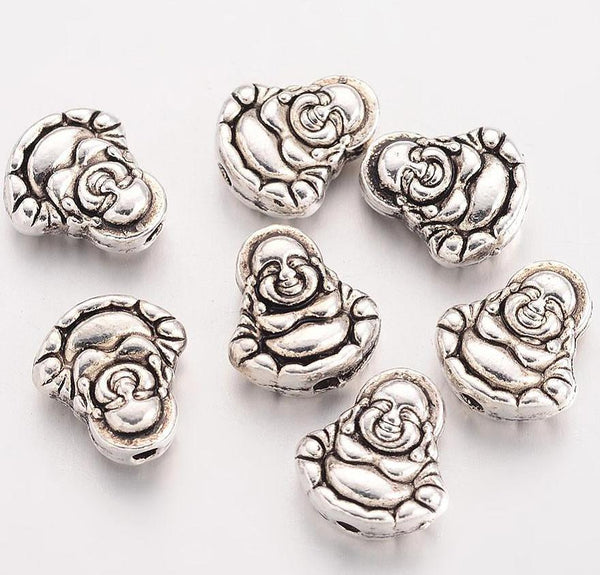 TIBETAN SILVER BUDDHA SPACER BEADS CHARMS CHOICE CHAKRA JEWELLERY MAKING