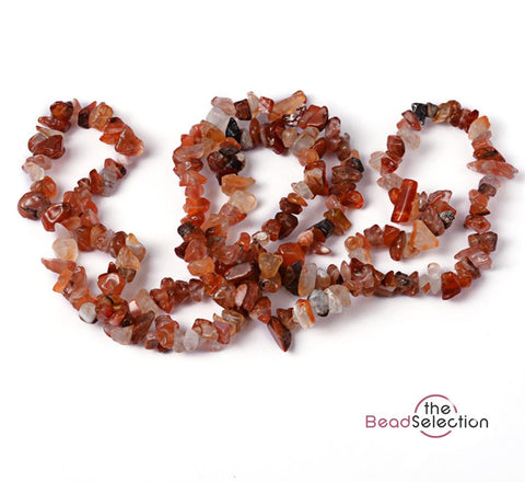 ORANGE WHITE CARNELIAN GEMSTONE CHIP BEADS 5mm - 8mm 1 STRAND 240+ GC36