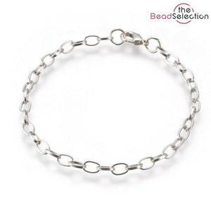 10 BRACELET LINK CHAIN WITH LOBSTER CLASP 205mm SILVER PLATED TOP QUALITY AD35