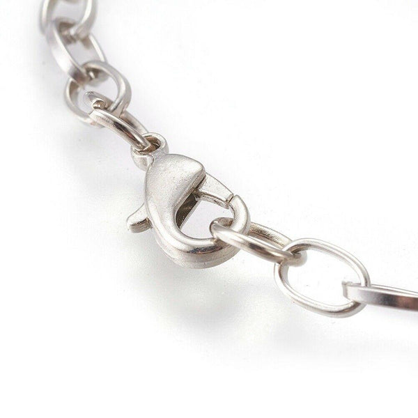 10 BRACELET LINK CHAIN WITH LOBSTER CLASP 205mm SILVER PLATED TOP QUALITY AD35