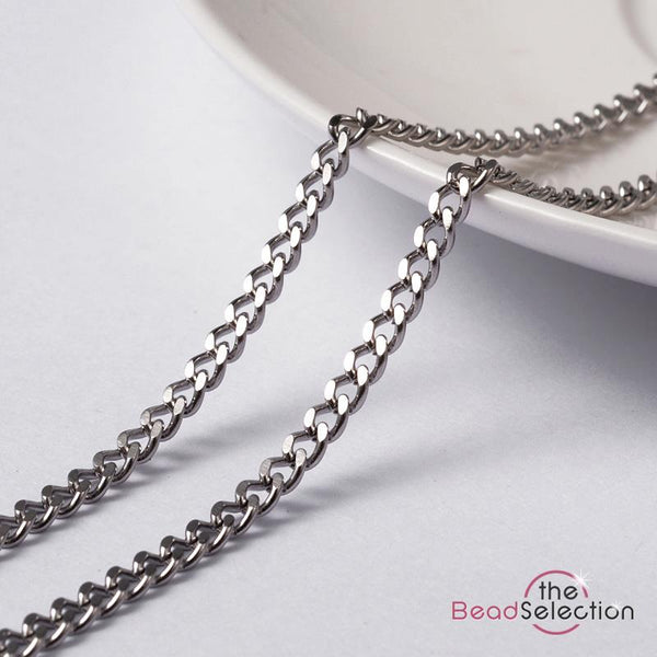 Stainless Steel 304 Twisted Curb Chain 4mm x 3mm Jewellery Making STA18