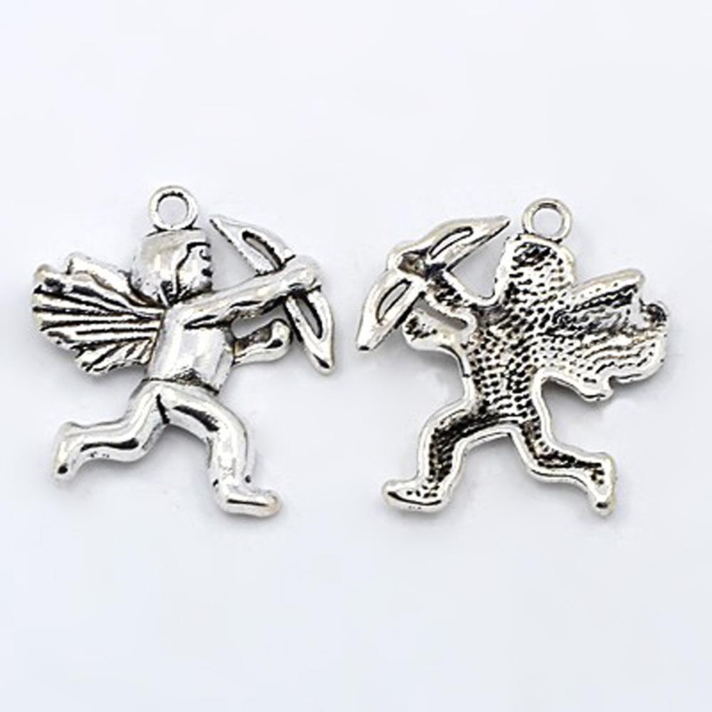 10 TIBETAN SILVER CHERUB ANGEL CHARMS PENDANTS 29mm x 27mm C317