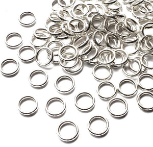 STRONG CLOSED SOLDERED SILVER PLATED JUMP RINGS 7mm JEWELLERY