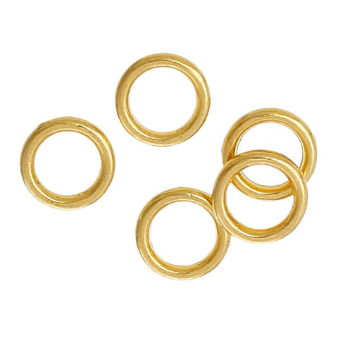 STRONG CLOSED SOLDERED GOLD PLATED JUMP RINGS 7mm JEWELLERY FINDINGS JR8