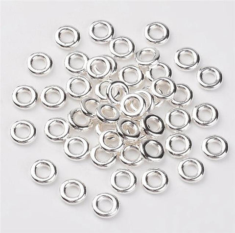SUPER STRONG CLOSED SOLDERED SILVER PLATED JUMP RINGS 8mm JR9