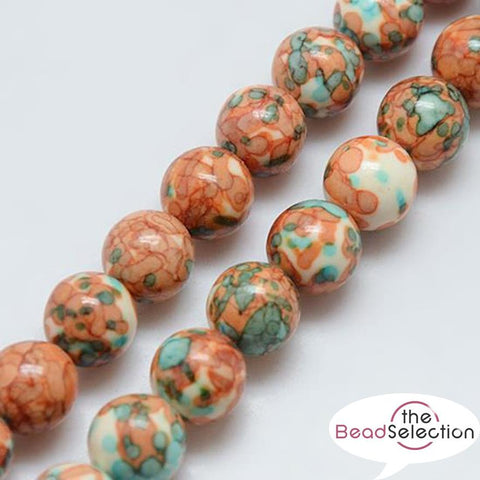 20 PREMIUM QUALITY OCEAN JADE COPPER CYAN BLUE ROUND GEMSTONE BEADS 10mm GS27