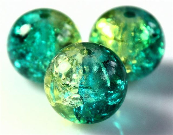 6mm CRACKLE GLASS BEADS ROUND