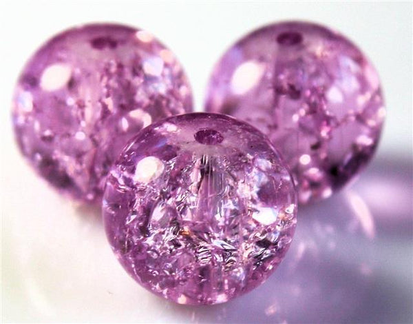 6mm CRACKLE GLASS BEADS ROUND