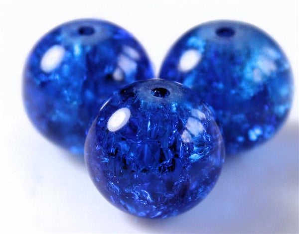 6mm CRACKLE GLASS BEADS ROUND