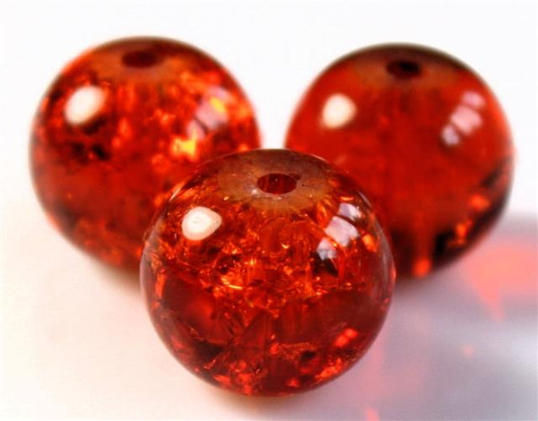 6mm CRACKLE GLASS BEADS ROUND