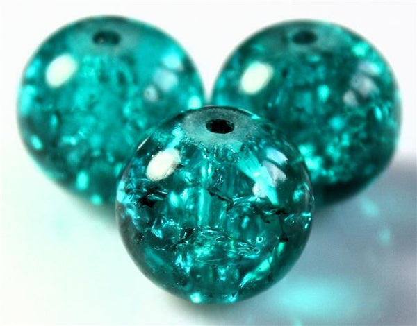 6mm CRACKLE GLASS BEADS ROUND