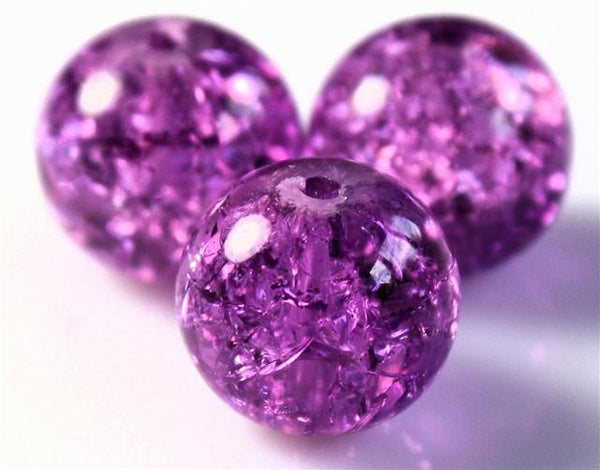 6mm CRACKLE GLASS BEADS ROUND