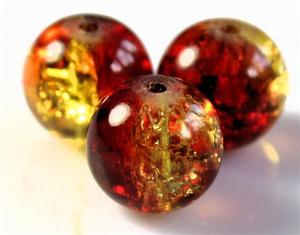 6mm CRACKLE GLASS BEADS ROUND