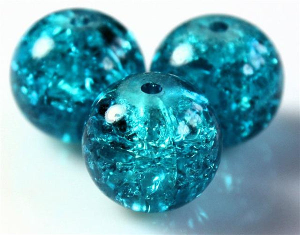 6mm CRACKLE GLASS BEADS ROUND