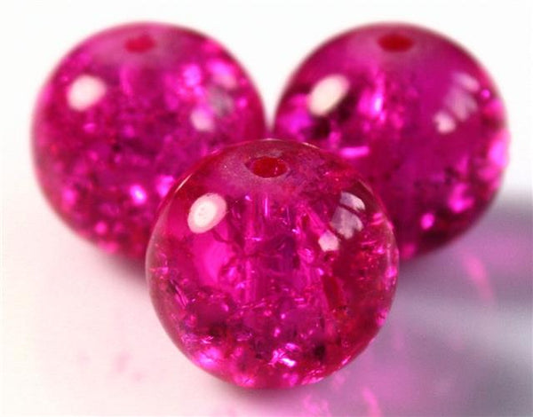 6mm CRACKLE GLASS BEADS ROUND