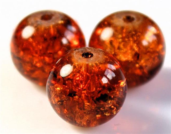 6mm CRACKLE GLASS BEADS ROUND