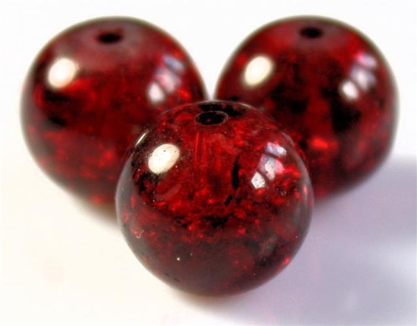 6mm CRACKLE GLASS BEADS ROUND