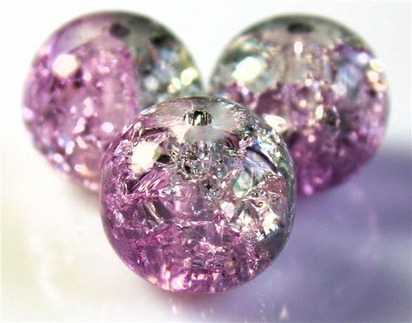 6mm CRACKLE GLASS BEADS ROUND