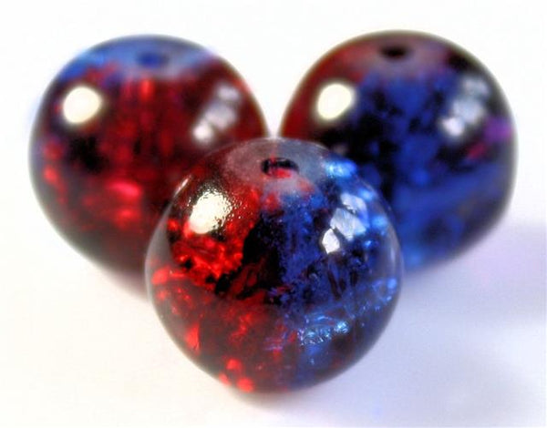 6mm CRACKLE GLASS BEADS ROUND