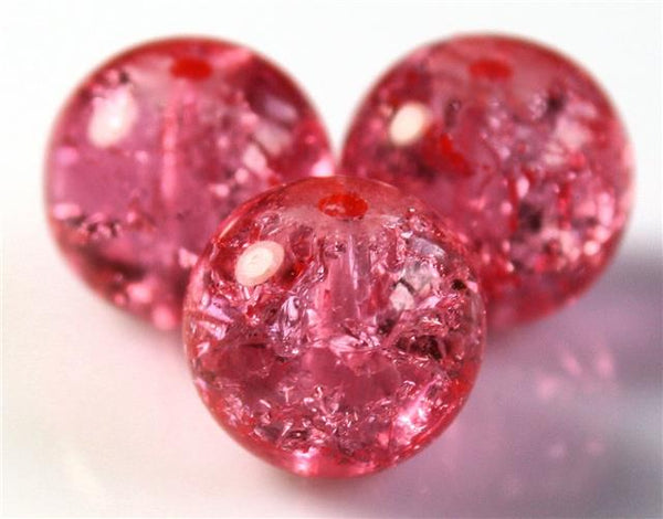 6mm CRACKLE GLASS BEADS ROUND