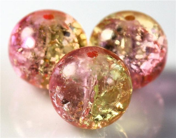 6mm CRACKLE GLASS BEADS ROUND