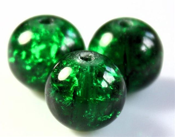 6mm CRACKLE GLASS BEADS ROUND