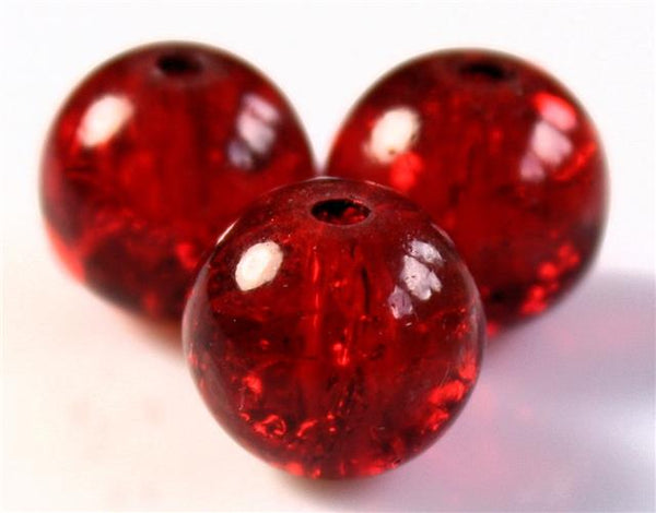 6mm CRACKLE GLASS BEADS ROUND